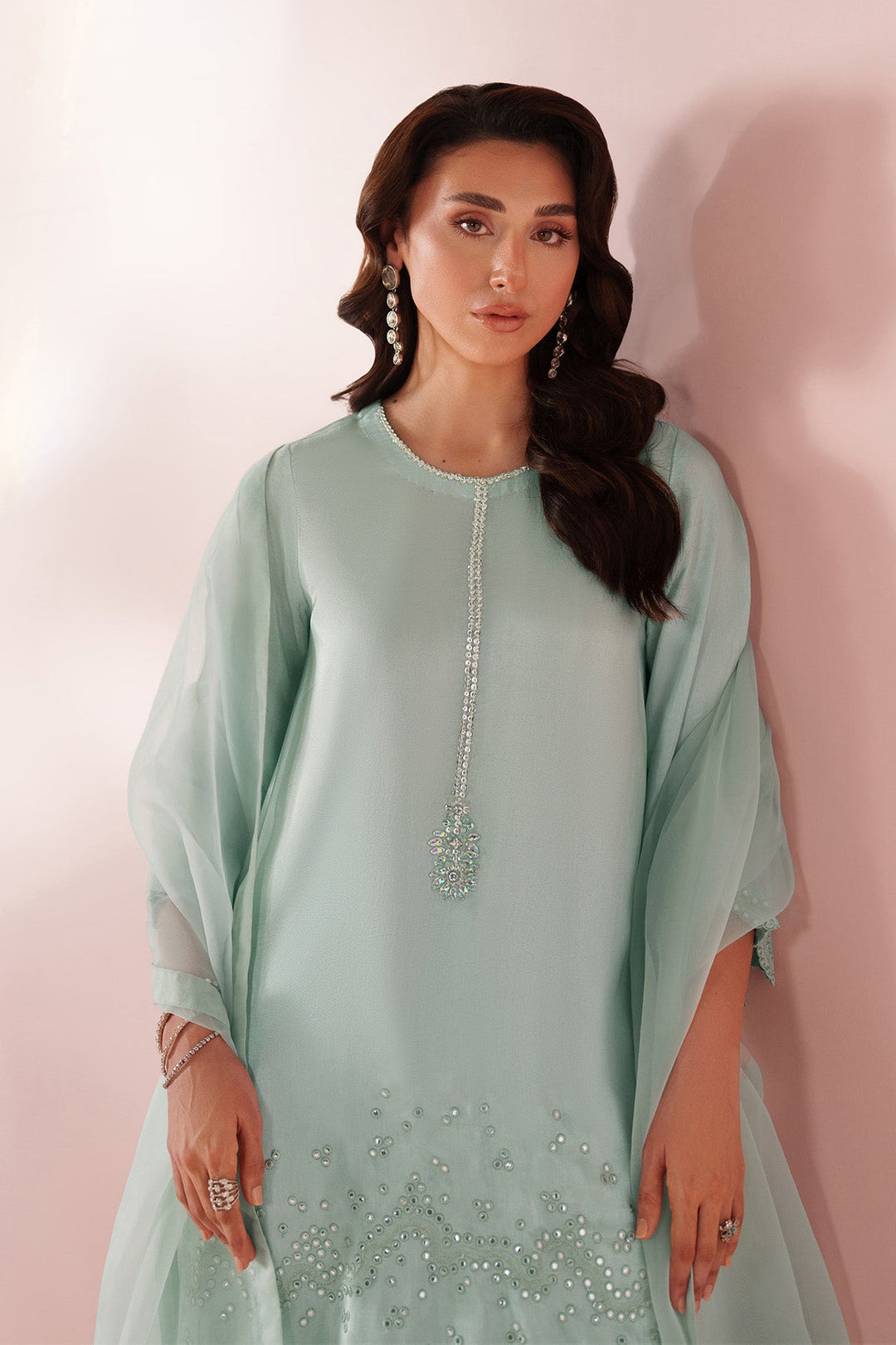 Ice Blue Dress 3 piece - RTW1030