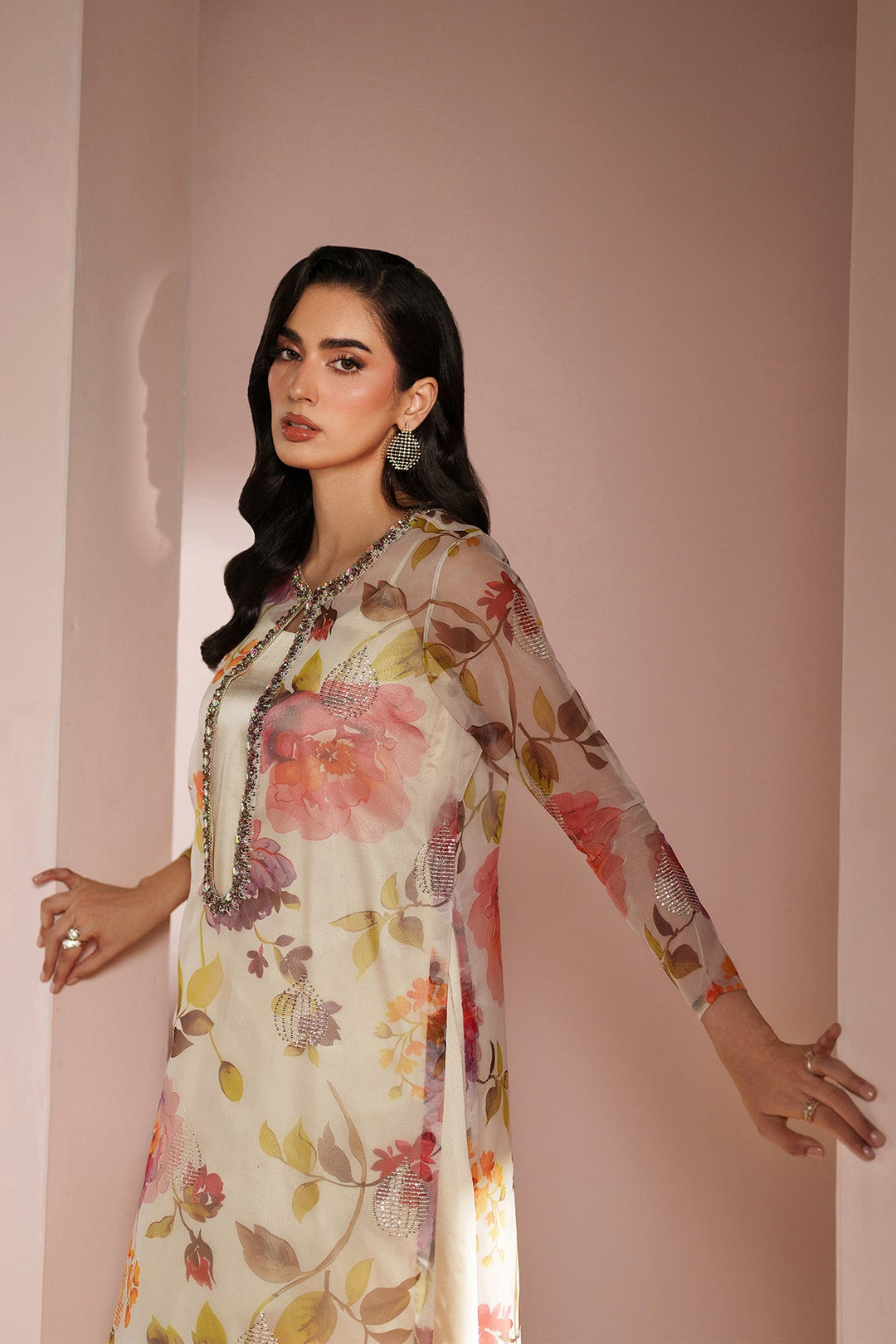 Skin Printed Dress 4 piece - RTW1032