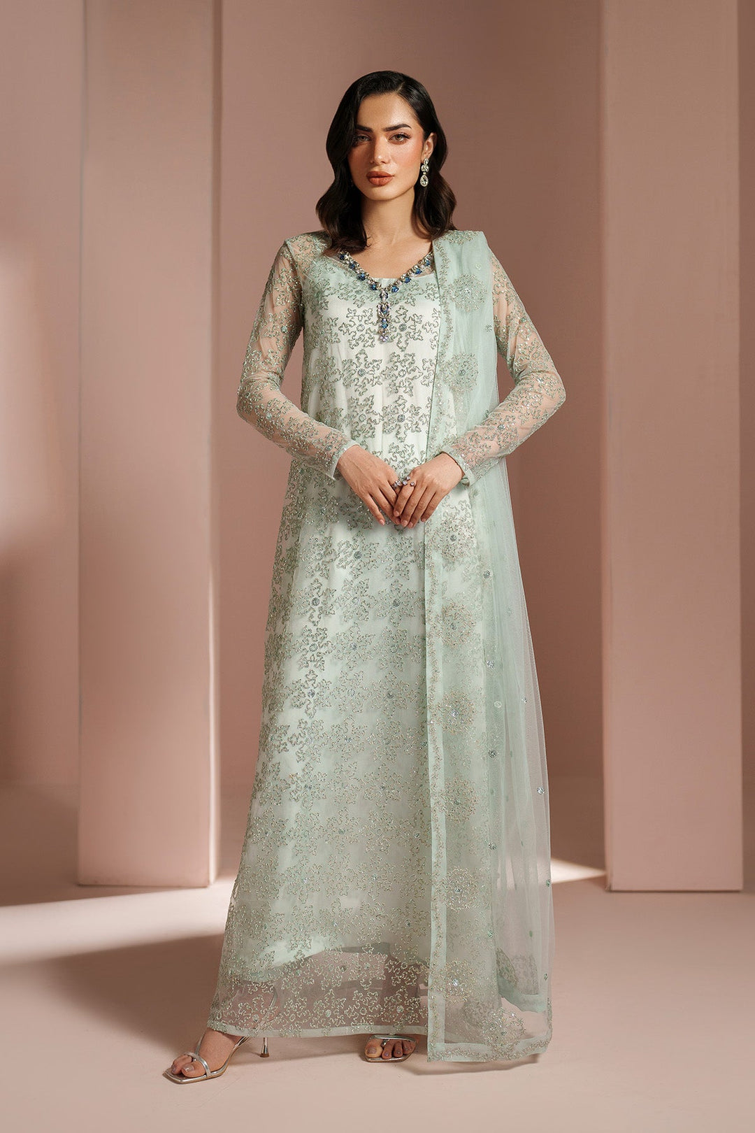 Ice Blue Dress 4 Piece - RTW1033