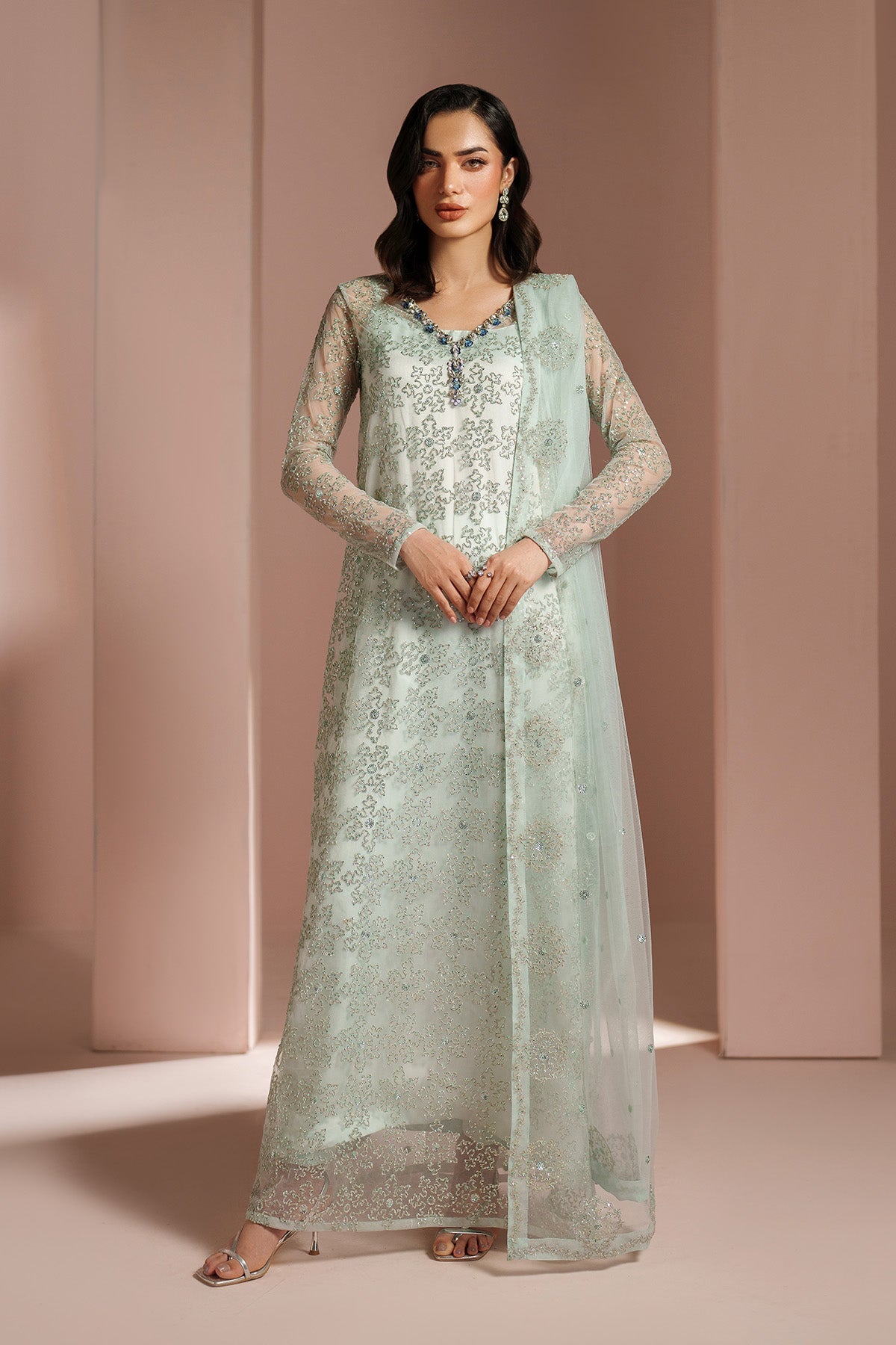 Ice Blue Dress 4 Piece - RTW1033