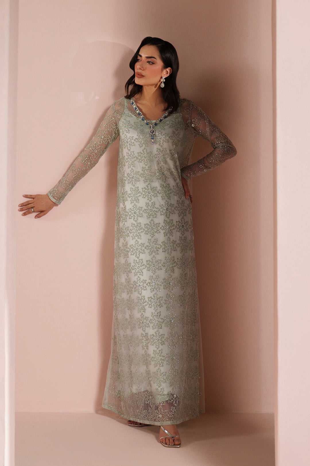 Ice Blue Dress 4 Piece - RTW1033