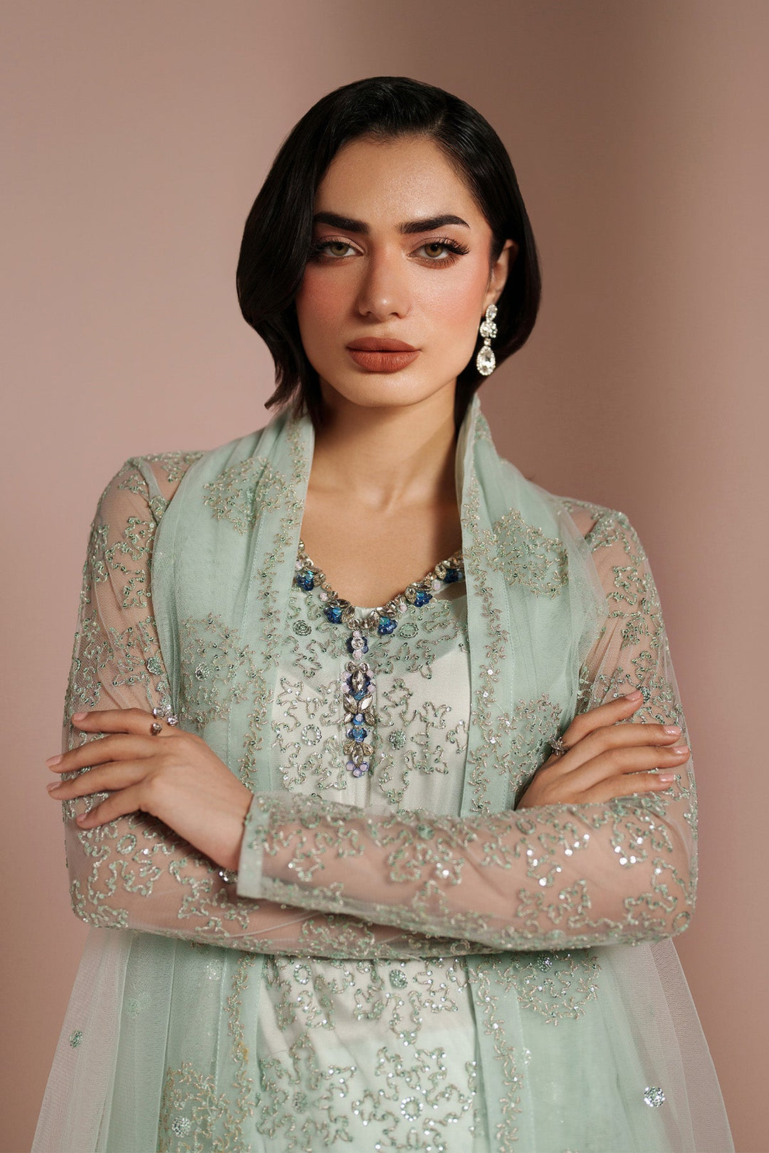Ice Blue Dress 4 Piece - RTW1033