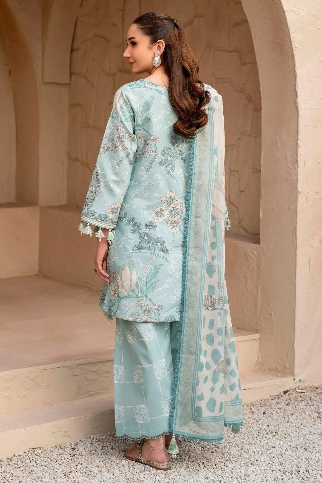 AF-EPL-7030-Fawn Embroidered Printed Lawn