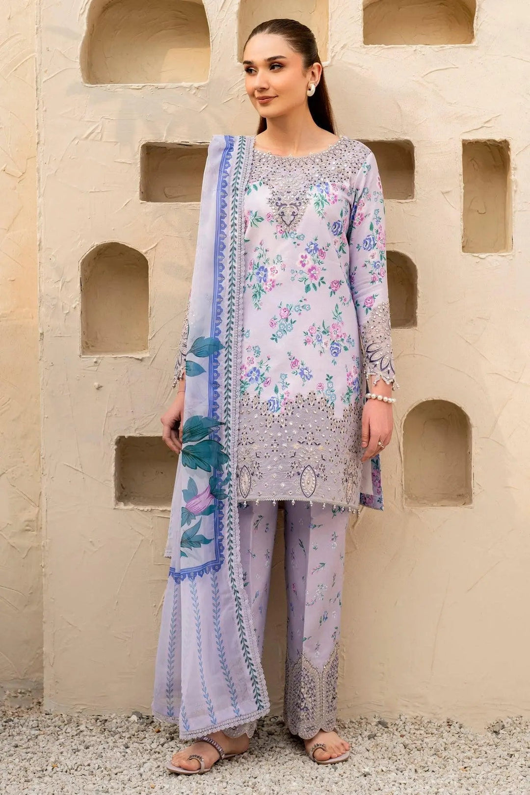 AF-EPL-7029-Flake Embroidered Printed Lawn
