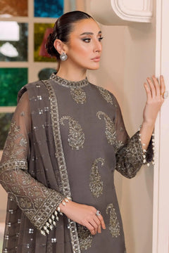 AF-DUA-3012-Amaya Grey Embroidered Chiffon