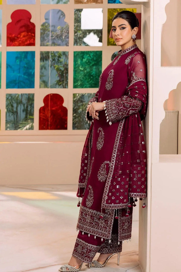AF-DUA-3011-Amaya Magenta Embroidered Chiffon