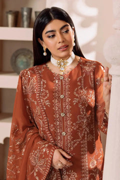 AF-DUA-3003-Lyra Rust Embroidered Chiffon