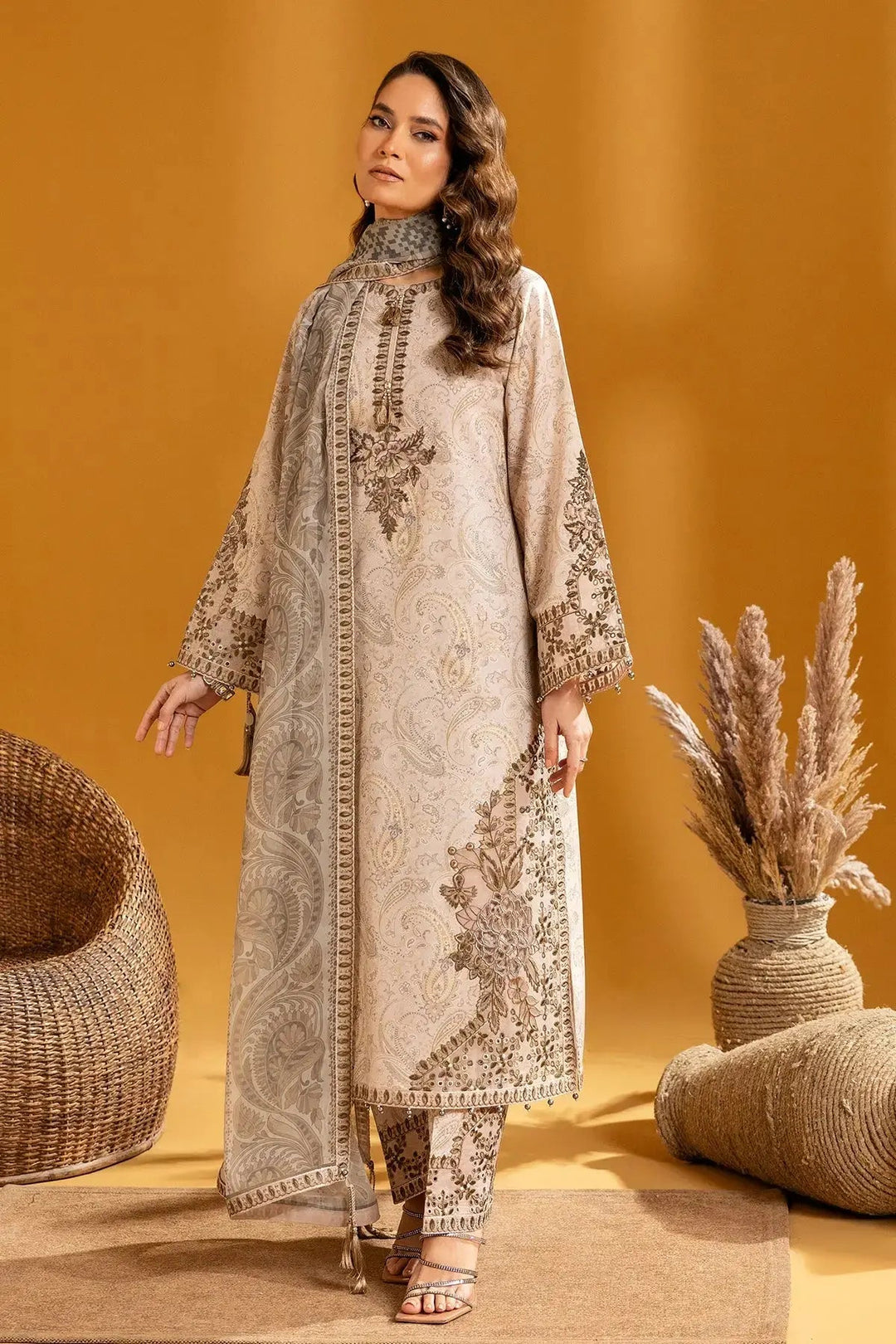 AF-EPL-7009-Hira Embroidered Printed Lawn