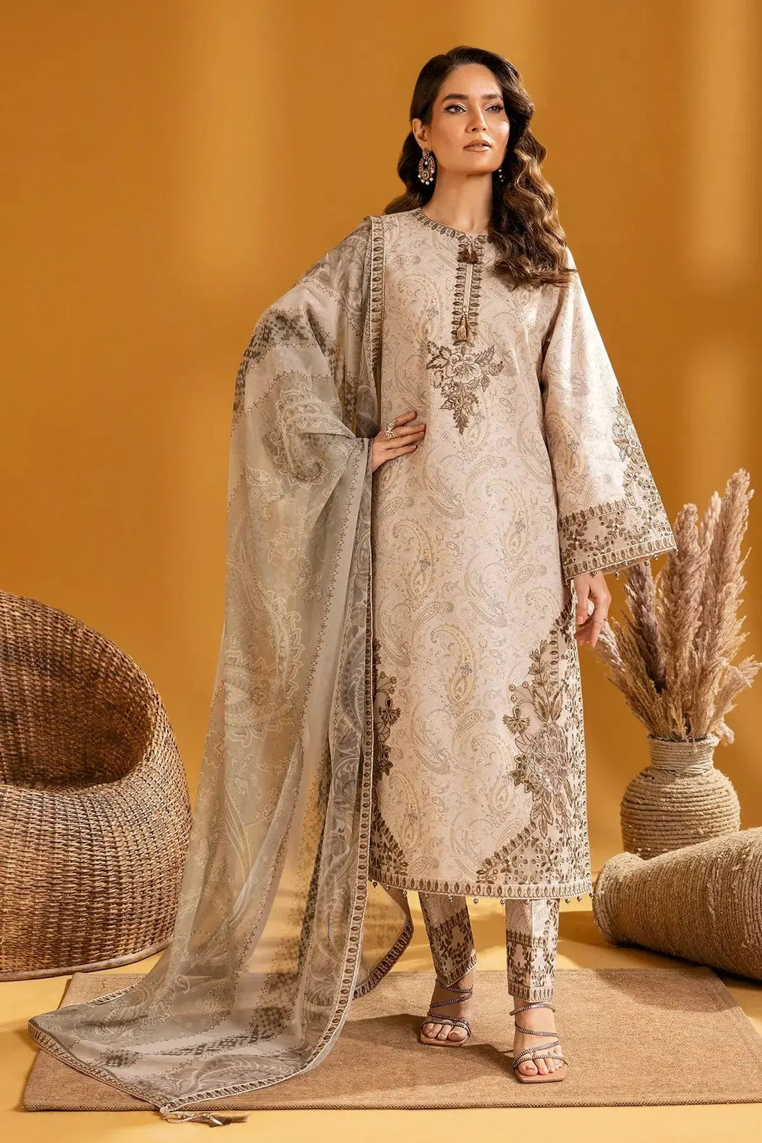 AF-EPL-7009-Hira Embroidered Printed Lawn